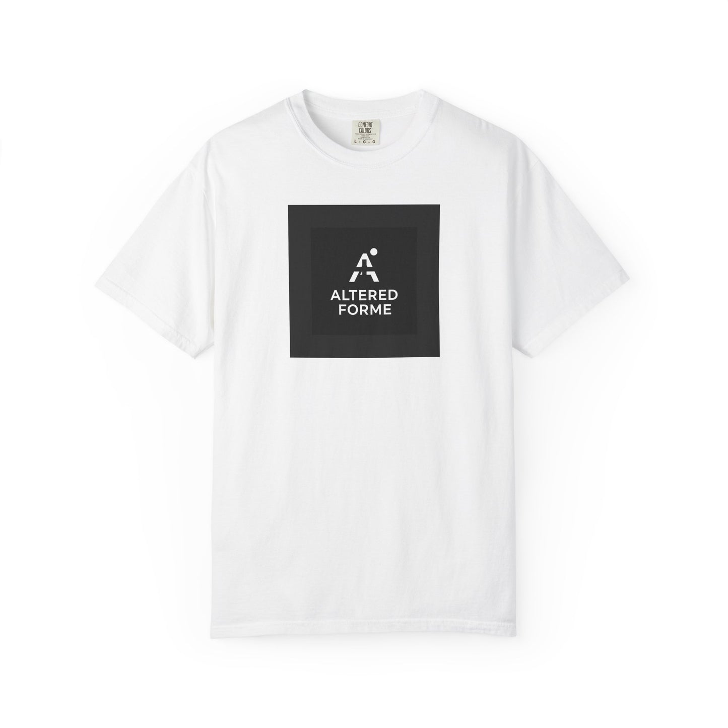 Altered Forme Garment-Dyed Logo T-Shirt — Black Graphic Tee