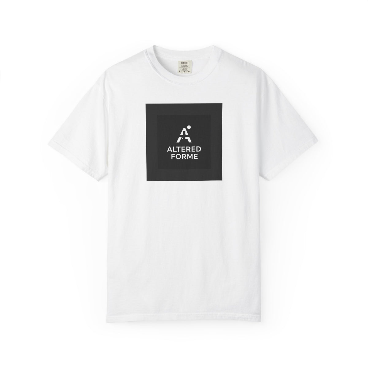 Altered Forme Garment-Dyed Logo T-Shirt — Black Graphic Tee
