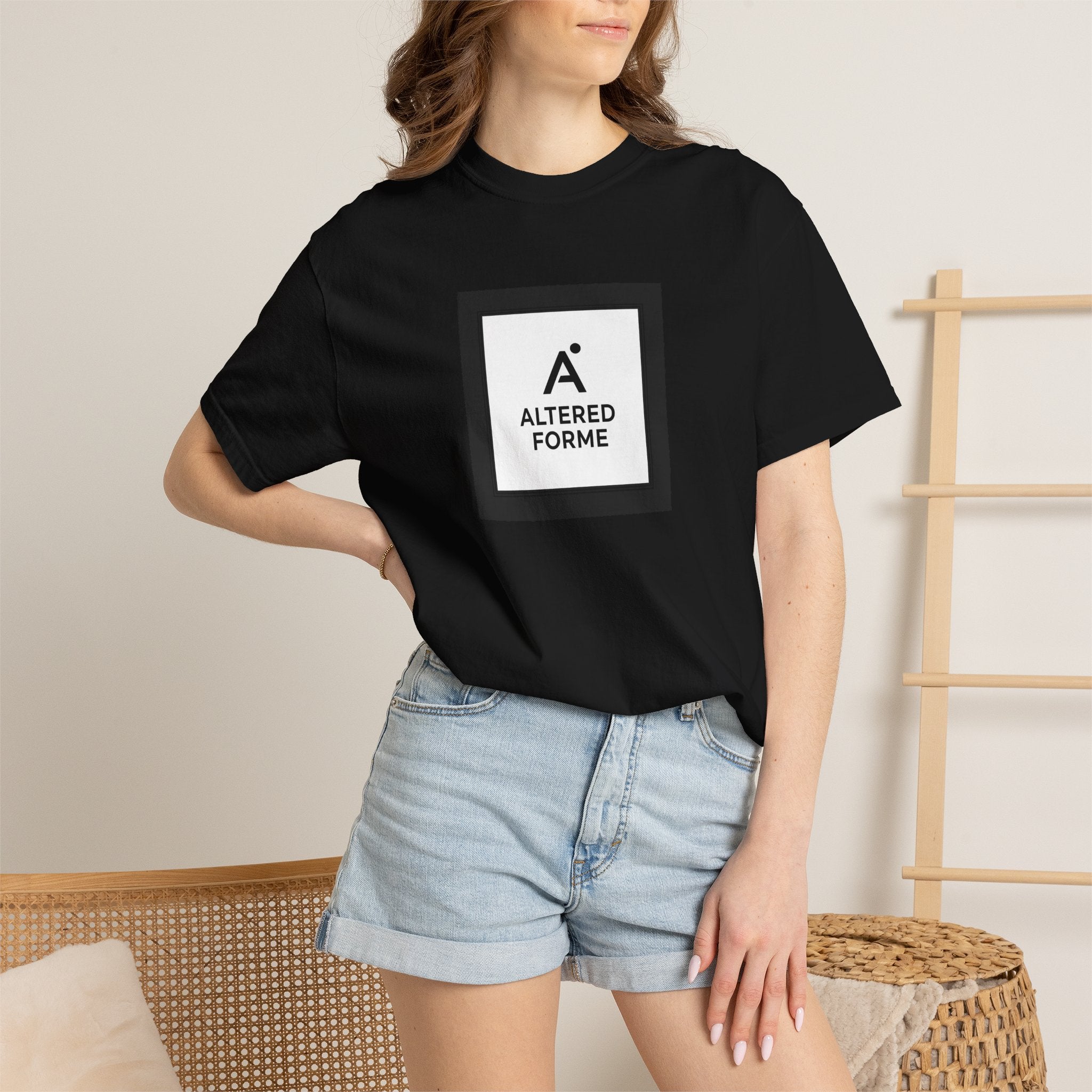 Altered Forme Logo T-Shirt — Minimal Black Square Graphic Tee