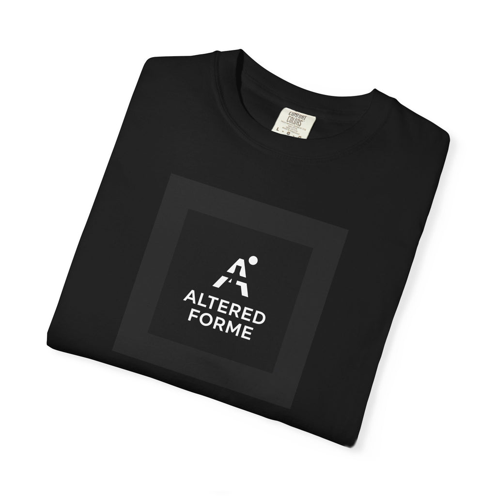 Altered Forme Garment-Dyed Logo T-Shirt — Black Graphic Tee