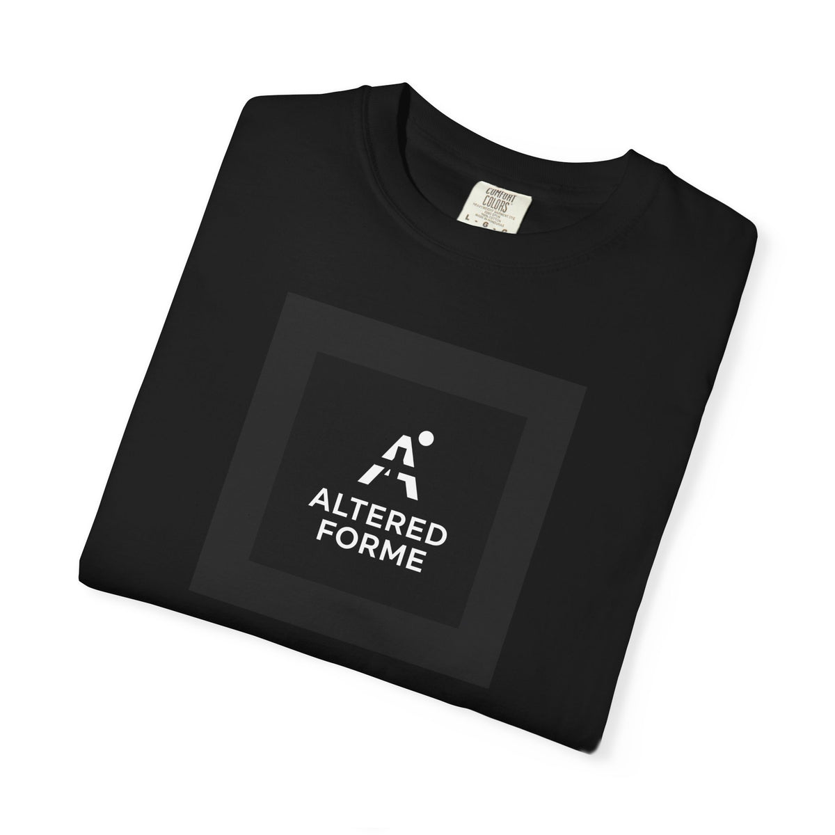 Altered Forme Garment-Dyed Logo T-Shirt — Black Graphic Tee