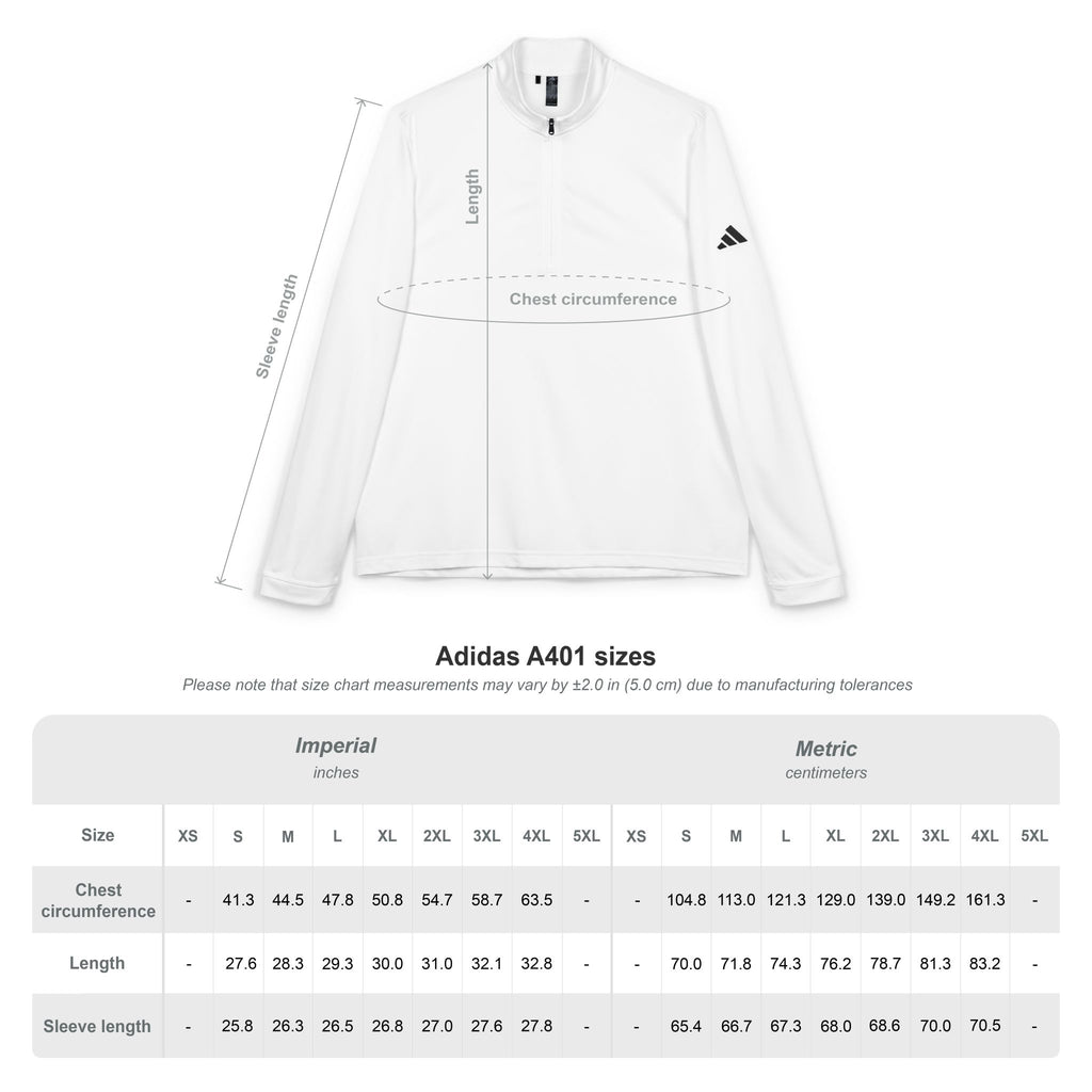 Embroidered adidas Quarter-Zip Pullover — Minimal White Performance Top