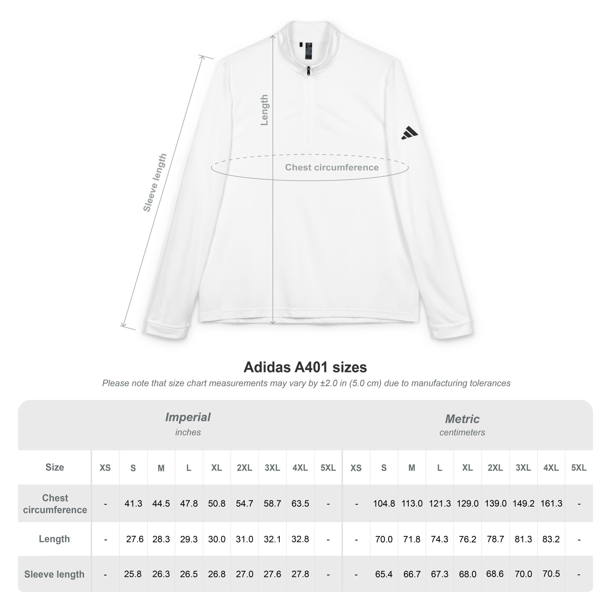 Embroidered adidas Quarter-Zip Pullover — Minimal White Performance Top