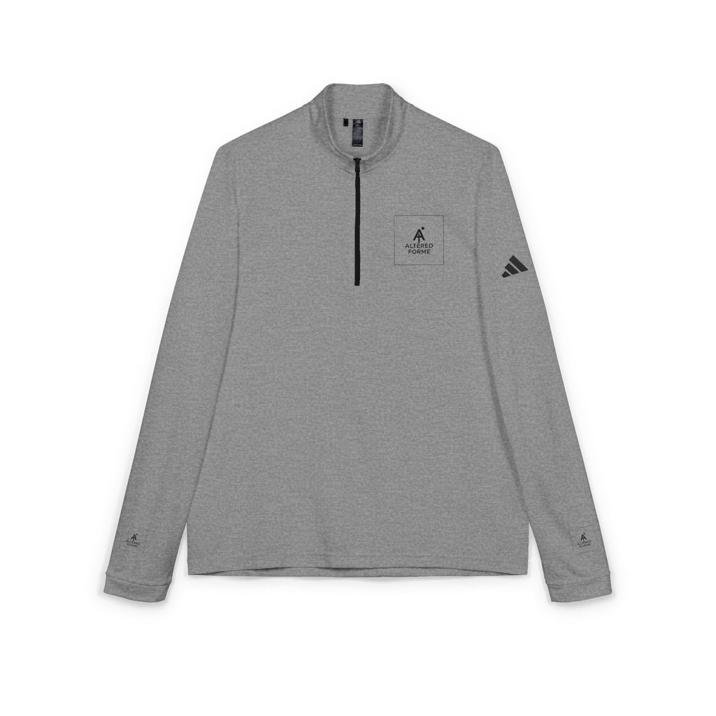 Embroidered adidas Quarter-Zip Pullover — Minimal White Performance Top