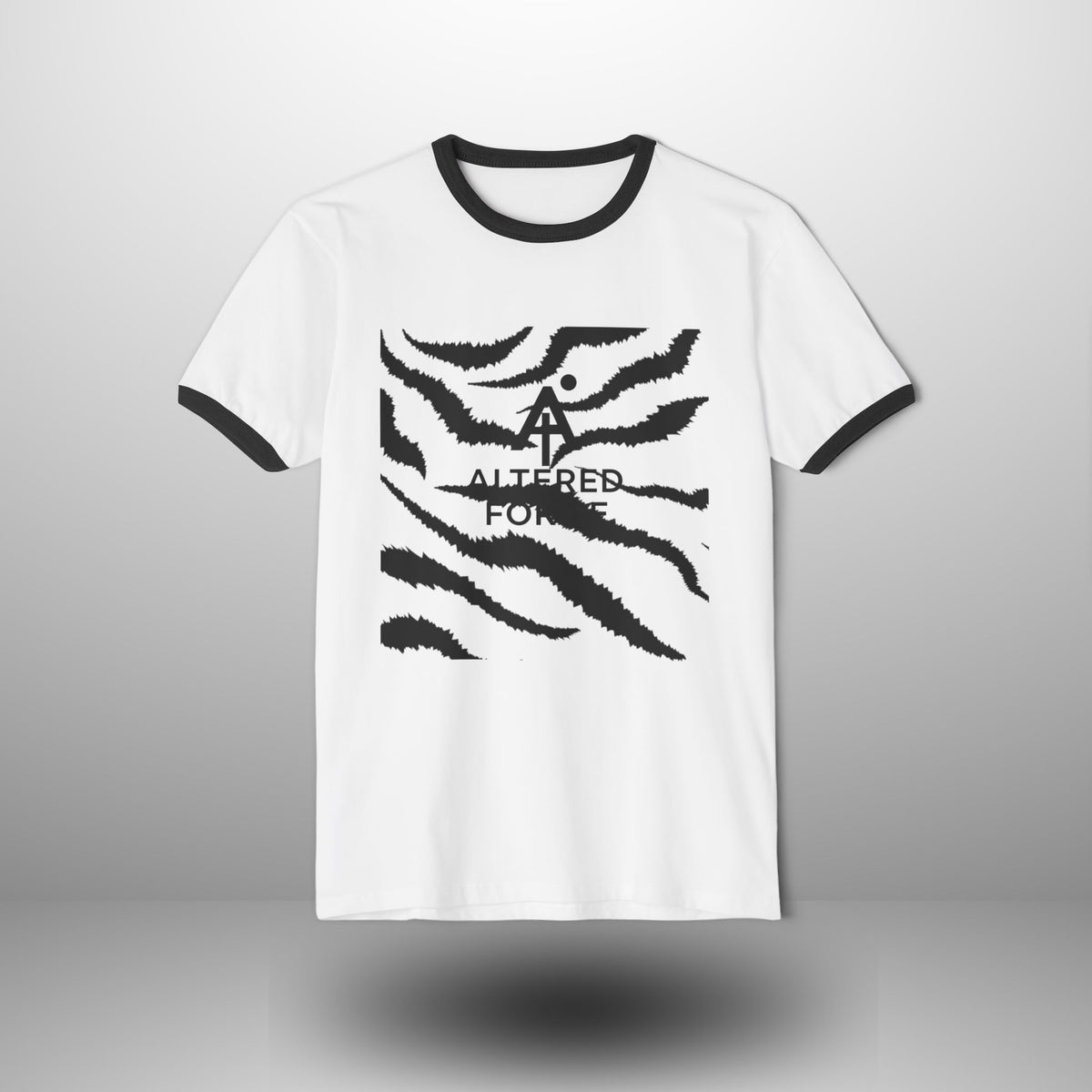 Zebra Stripe 'Altered Focus' Ringer T-Shirt