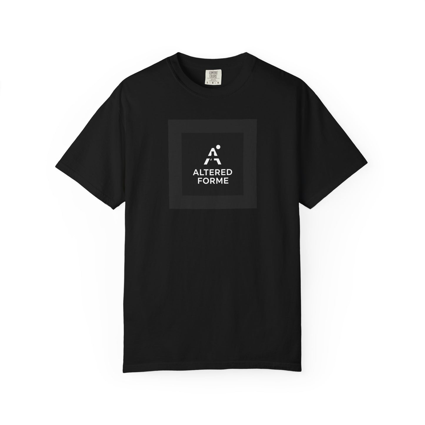 Altered Forme Garment-Dyed Logo T-Shirt — Black Graphic Tee