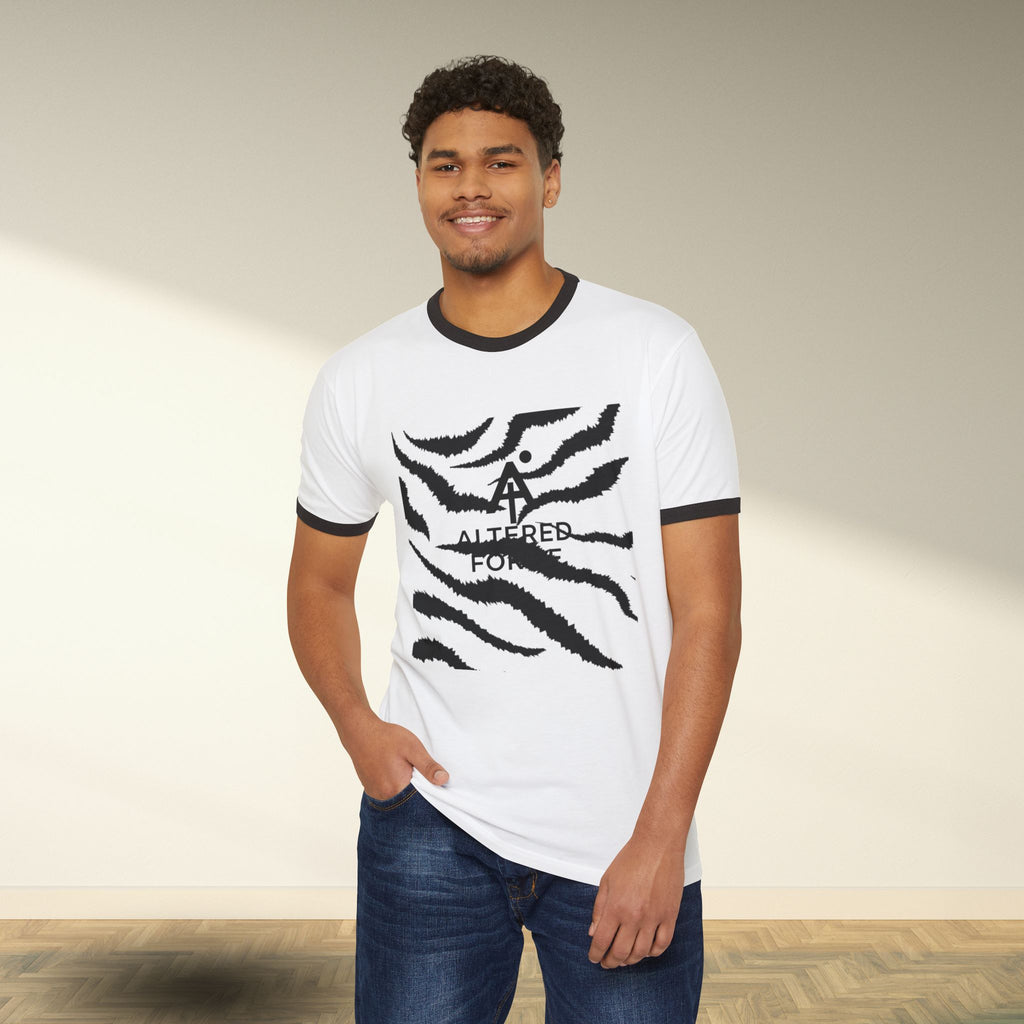 Zebra Stripe 'Altered Focus' Ringer T-Shirt