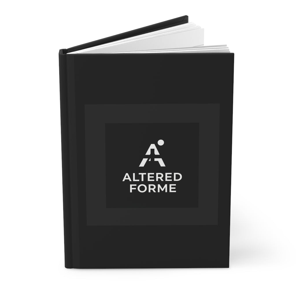 Matte Hardcover Journal — Minimal Black Logo Notebook for Notes & Planning