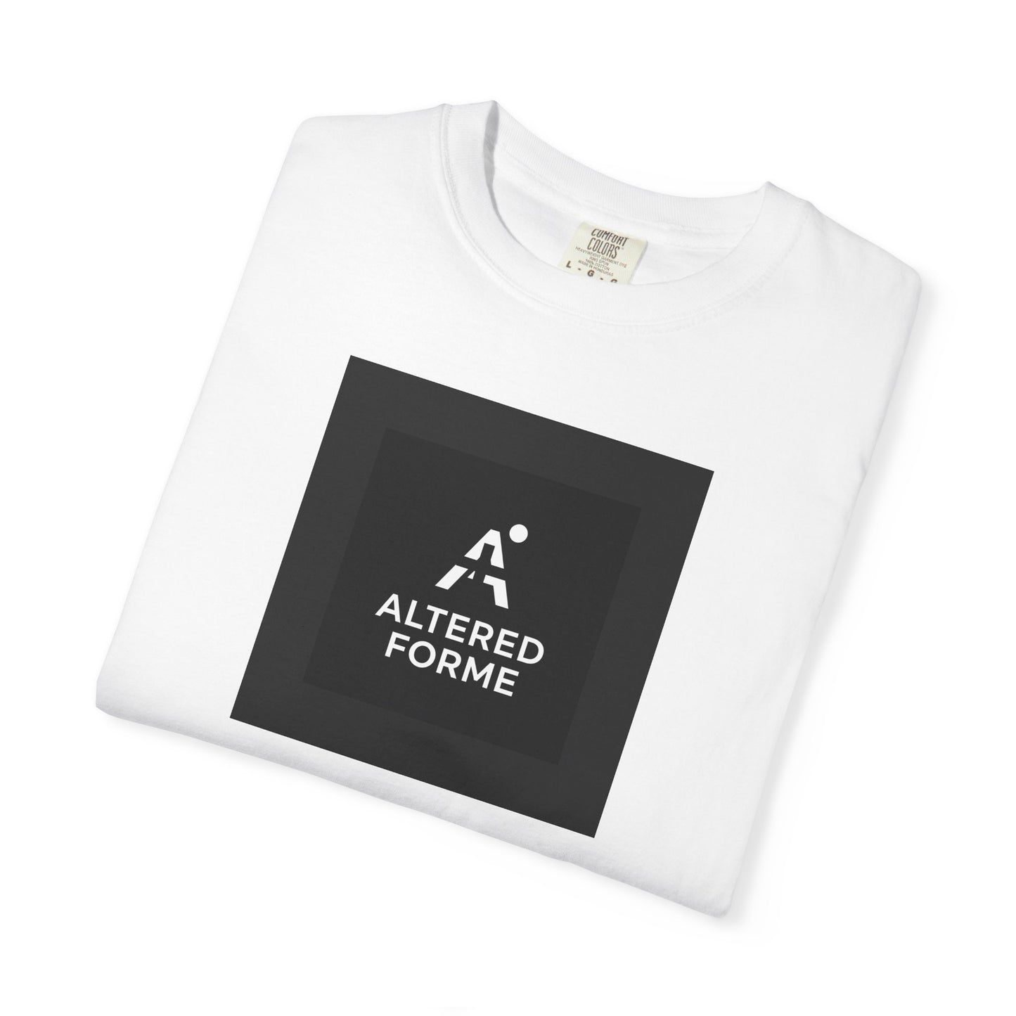 Altered Forme Garment-Dyed Logo T-Shirt — Black Graphic Tee
