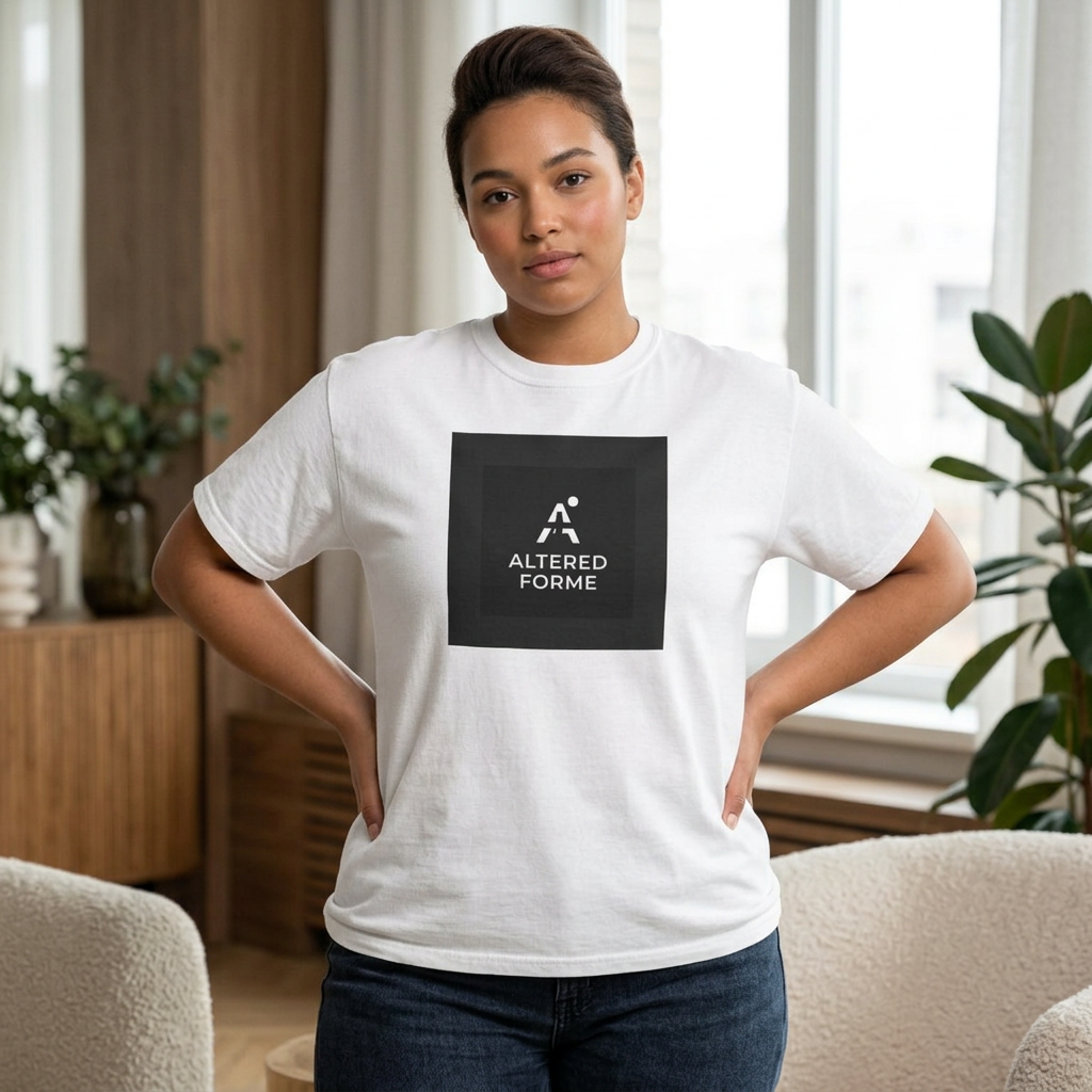 Altered Forme Garment-Dyed Logo T-Shirt — Black Graphic Tee