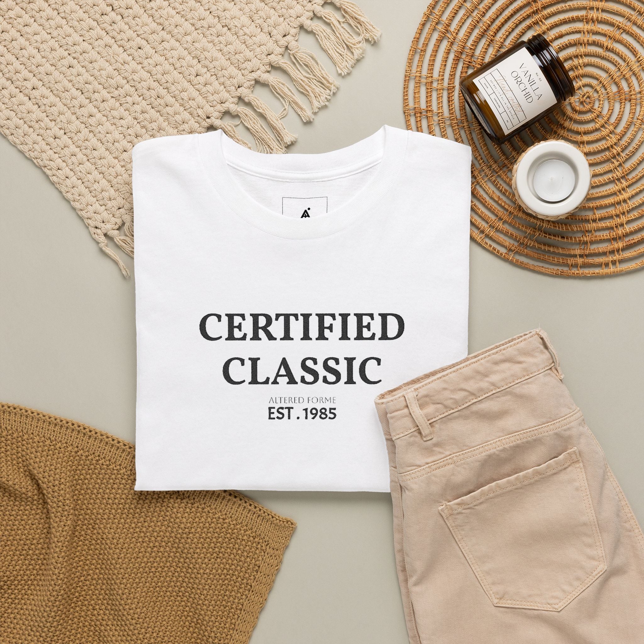 "ALTERED FORME" Embroidered Classic White Tee