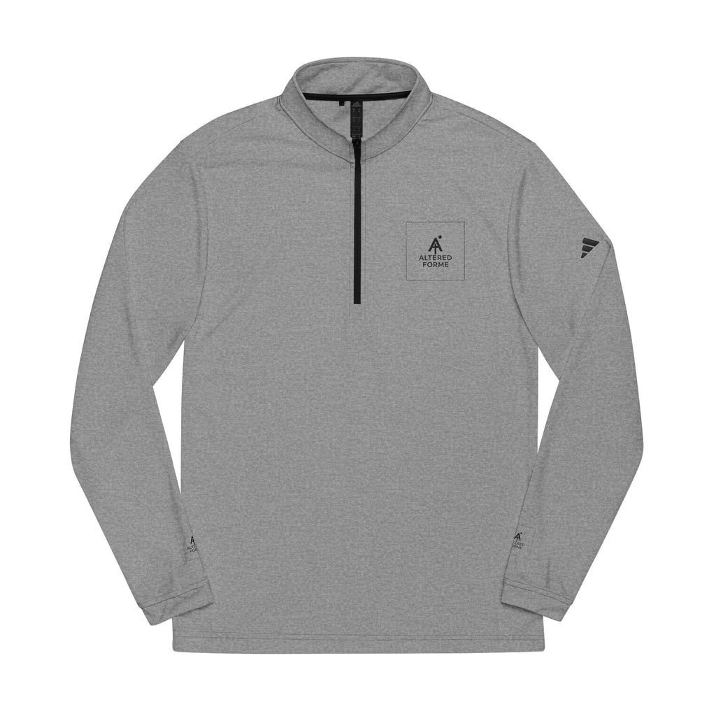 Embroidered adidas Quarter-Zip Pullover — Minimal White Performance Top