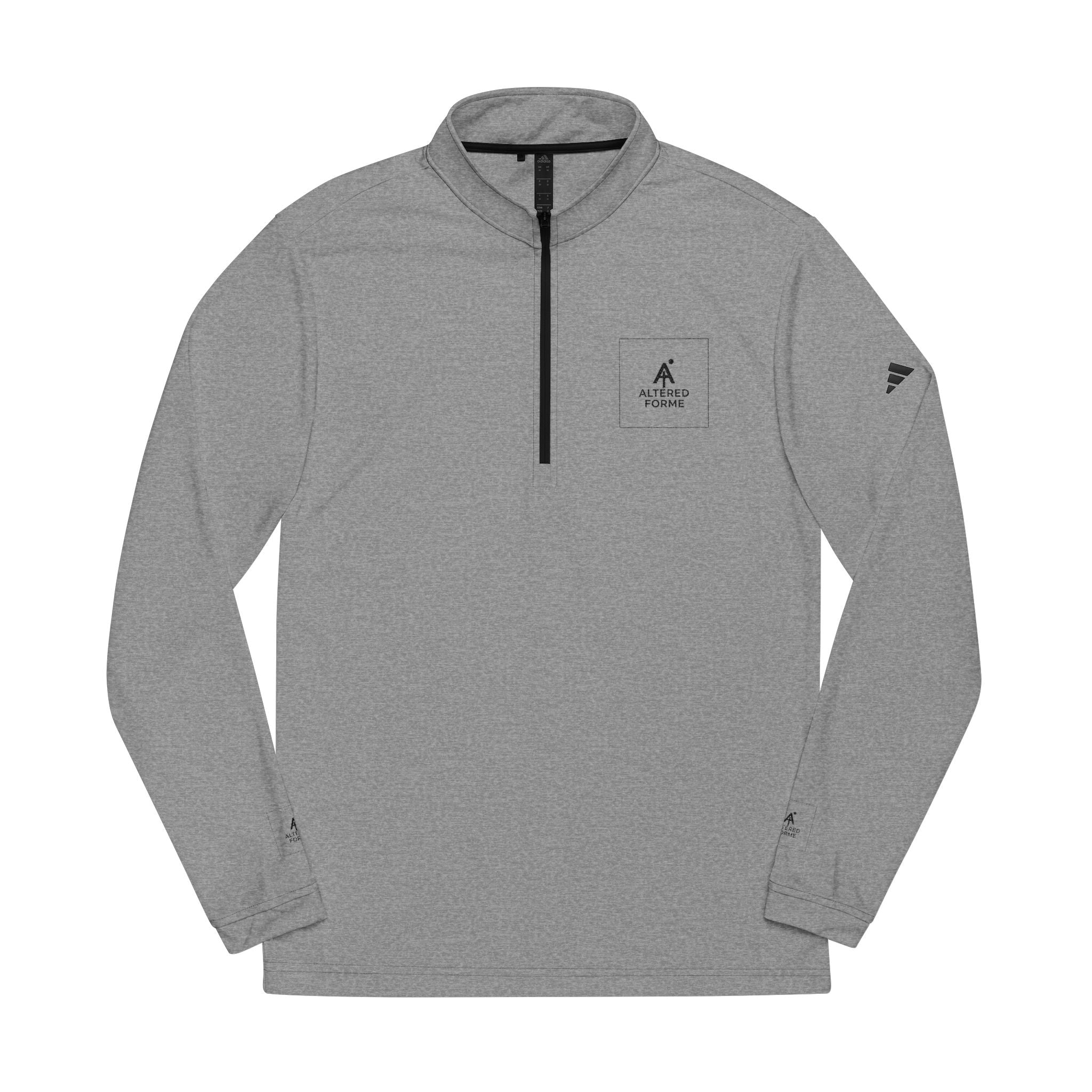 Embroidered adidas Quarter-Zip Pullover — Minimal White Performance Top