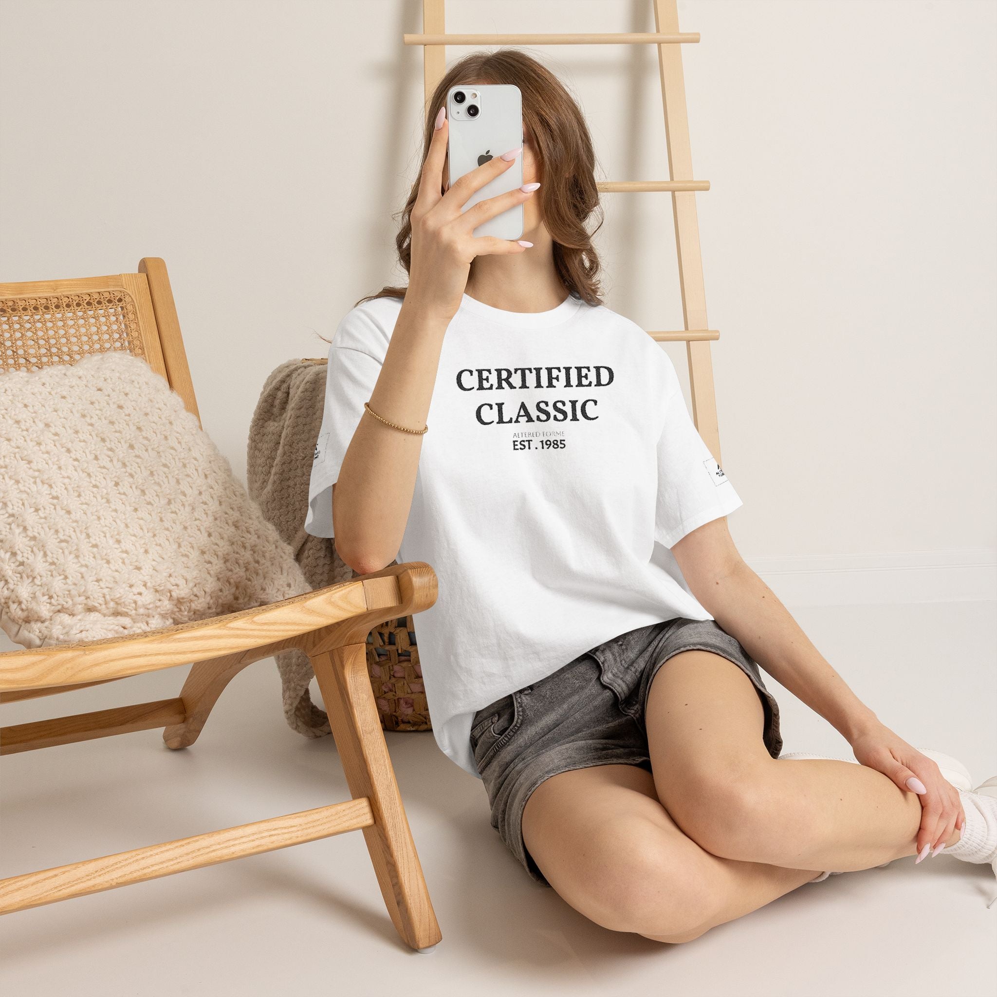 "ALTERED FORME" Embroidered Classic White Tee