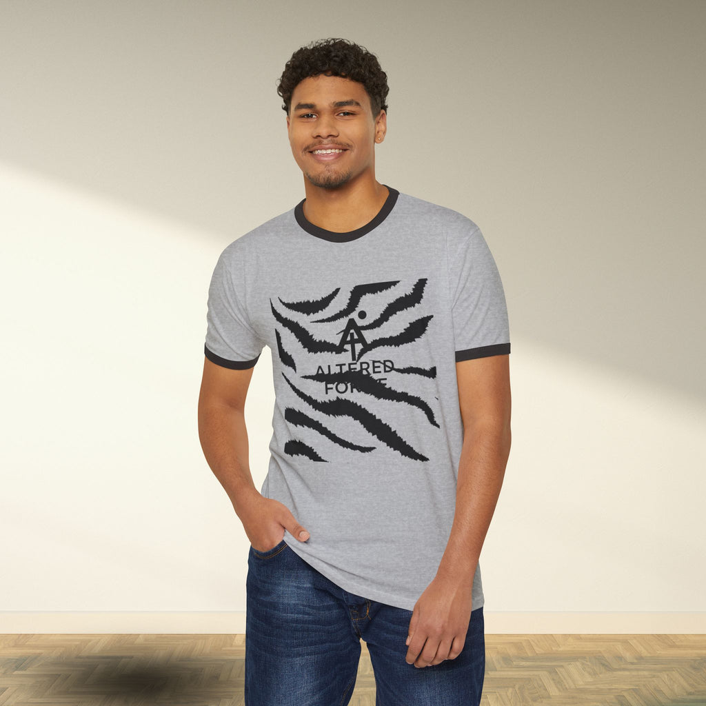 Zebra Stripe 'Altered Focus' Ringer T-Shirt