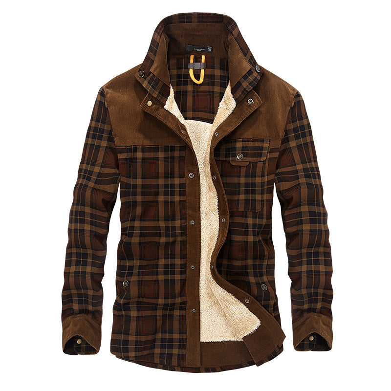 Men's Thick Fleece Distinction Military Style Winter Jacket