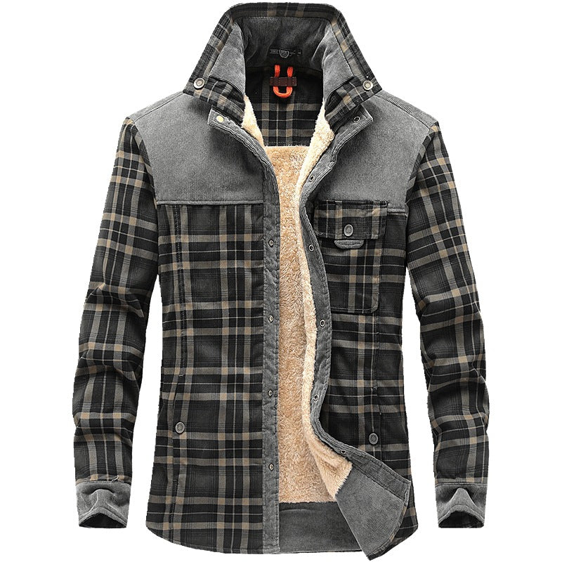 Men's Thick Fleece Distinction Military Style Winter Jacket