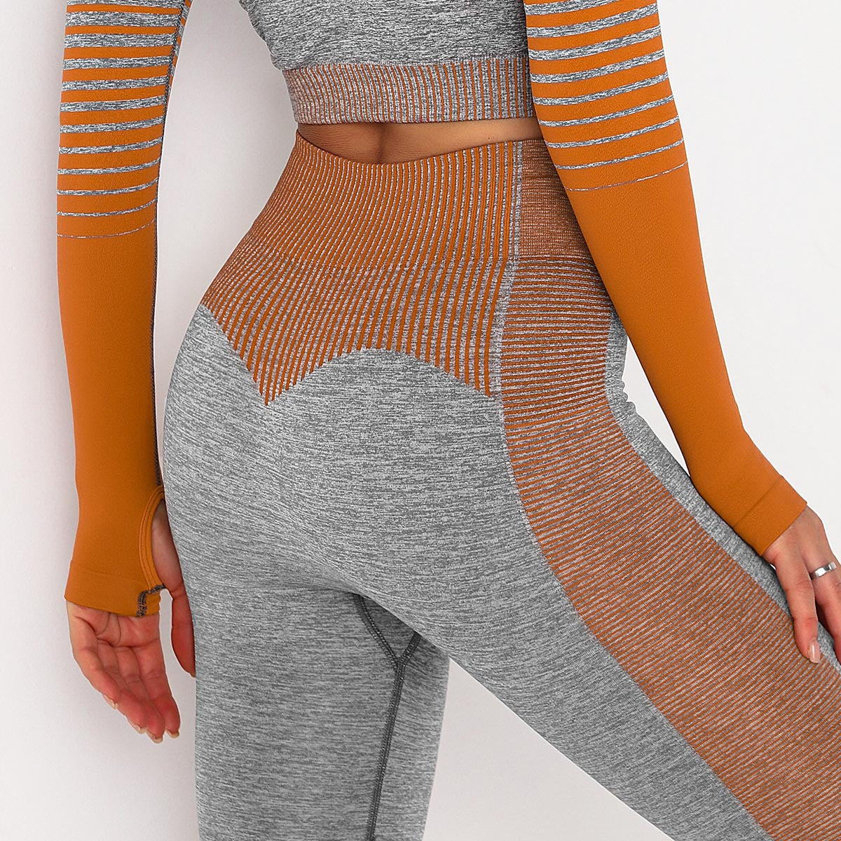 HFN Seamless Striped Knitted Yoga Fitness Pants